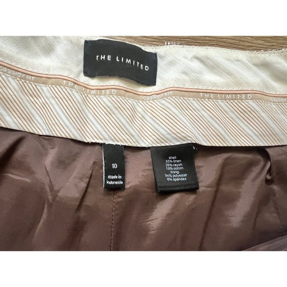 The Limited Cassidy Fit Wide Leg Brown Tweed Cropped Pants Shorts Size 10 - Picture 5 of 5